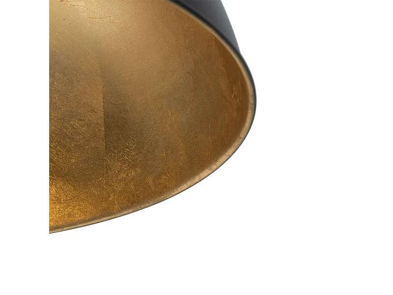 Suspension industrielle noire avec or 2 lumières - Magnax