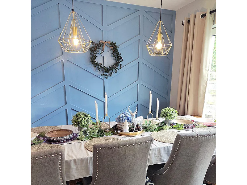 Suspension industrielle dorée en fil de fer - Carcass