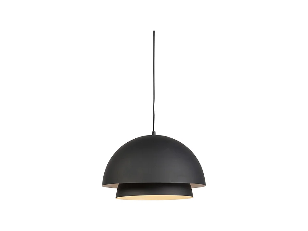 Lampe à suspension scandinave noire avec blanc 2 couches - Claudius