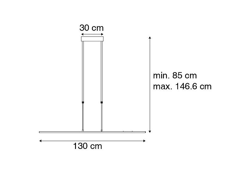 Suspension moderne en acier avec LED réglable - Bold