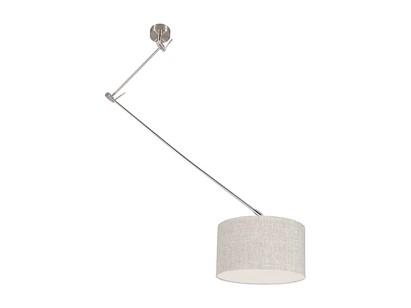Lampe à suspension acier avec abat-jour 35 cm gris réglable - Blitz I