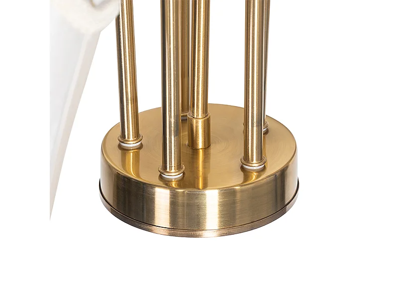 Suspension classique en laiton avec abat-jour blanc 5 lumières - Nona