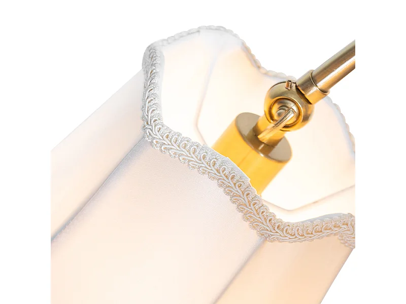 Suspension classique en laiton avec abat-jour blanc 5 lumières - Nona