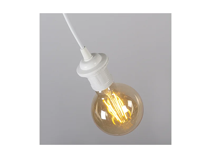 Suspension moderne blanc avec abat-jour noir 45 cm - Suspension