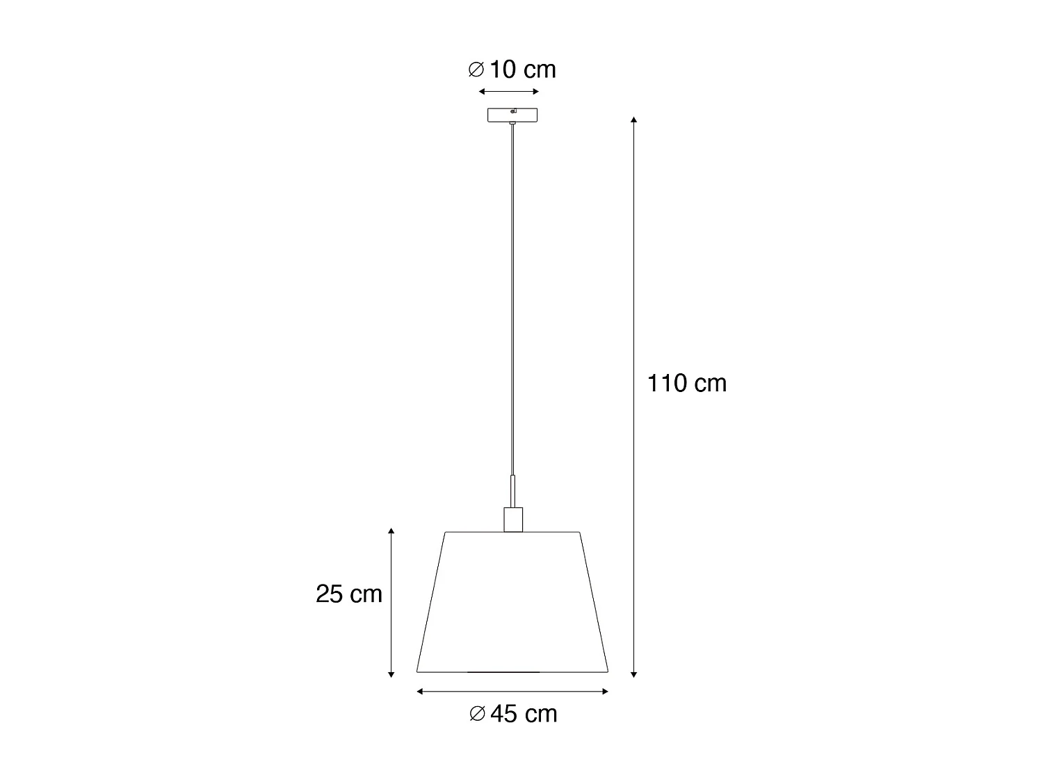 Suspension moderne blanche avec abat-jour noir 45 cm - Pendant