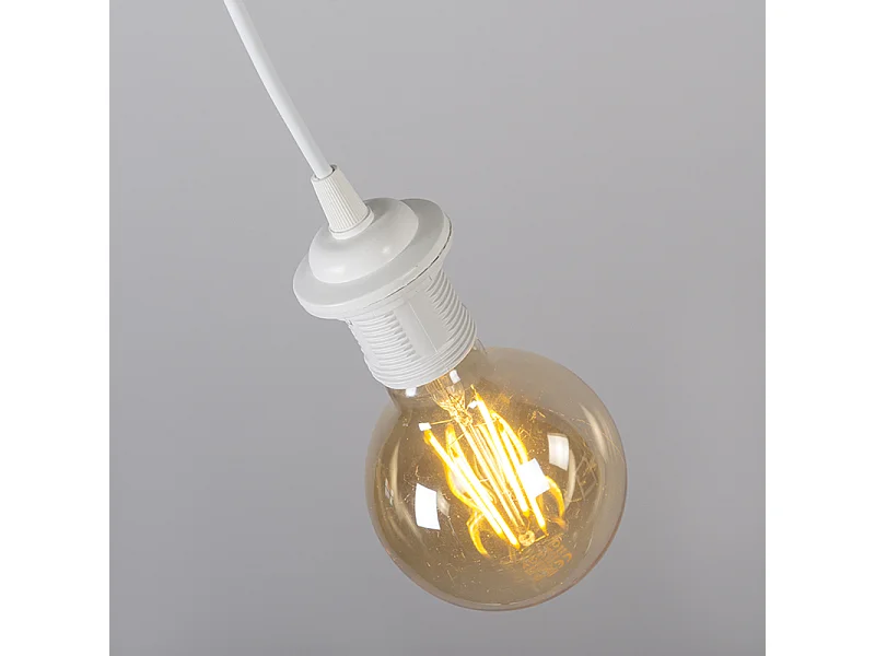 Suspension moderne blanche avec abat-jour noir 45 cm - Pendant