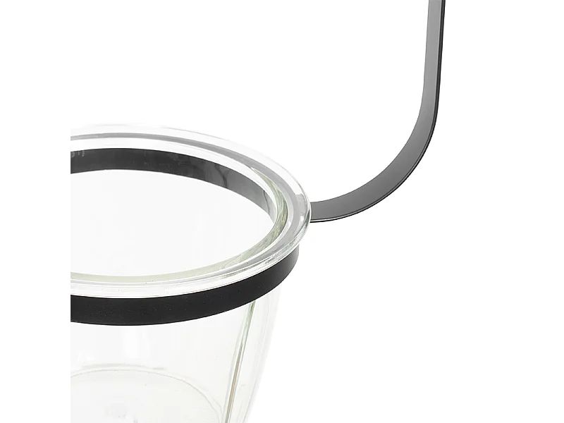 Suspension moderne rectangulaire noire avec verre - Roslini