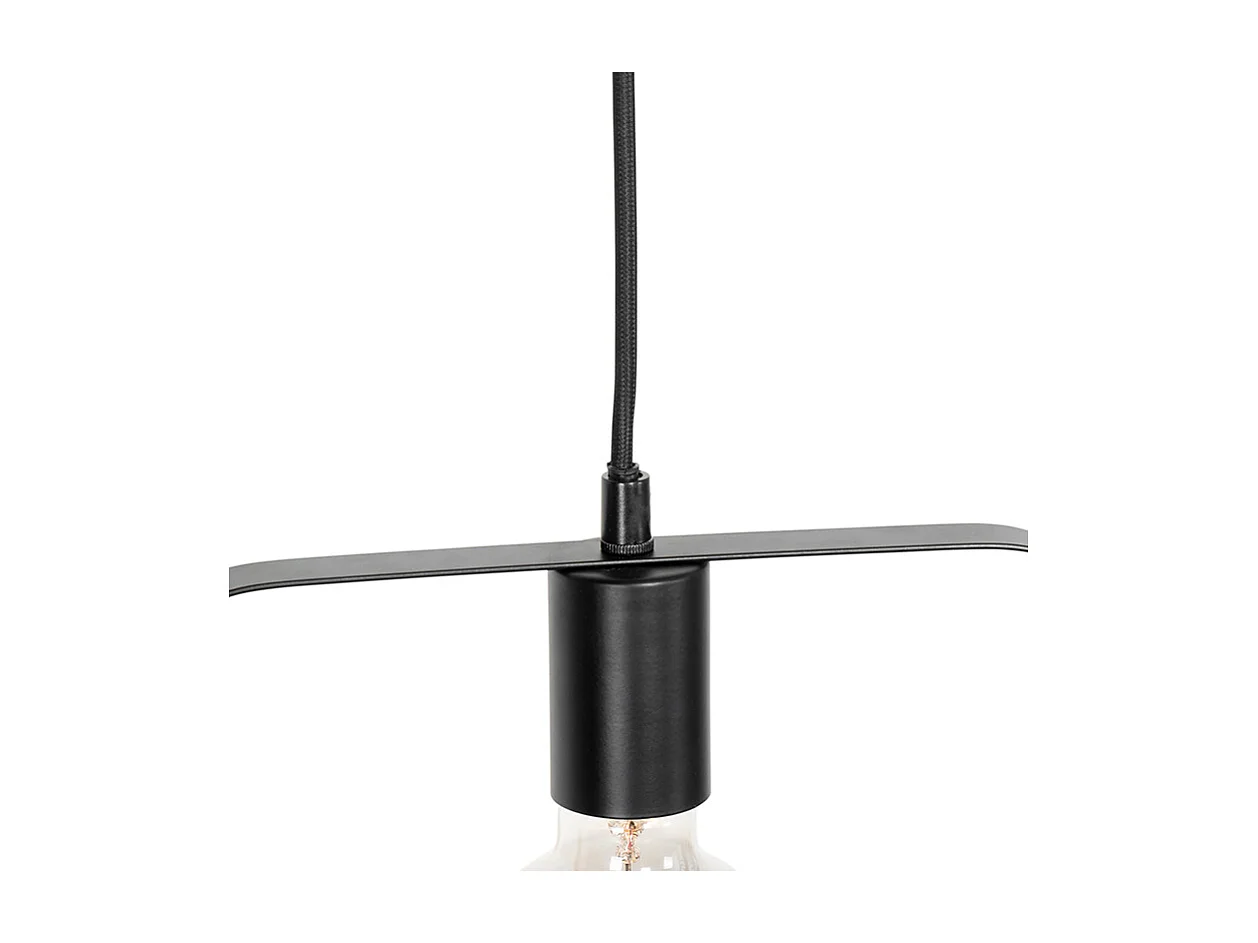 Suspension moderne rectangulaire noire avec verre - Roslini