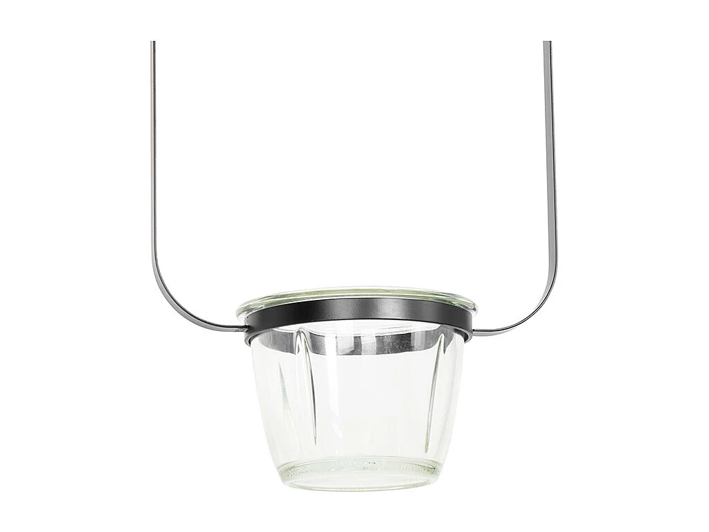 Suspension moderne rectangulaire noire avec verre - Roslini