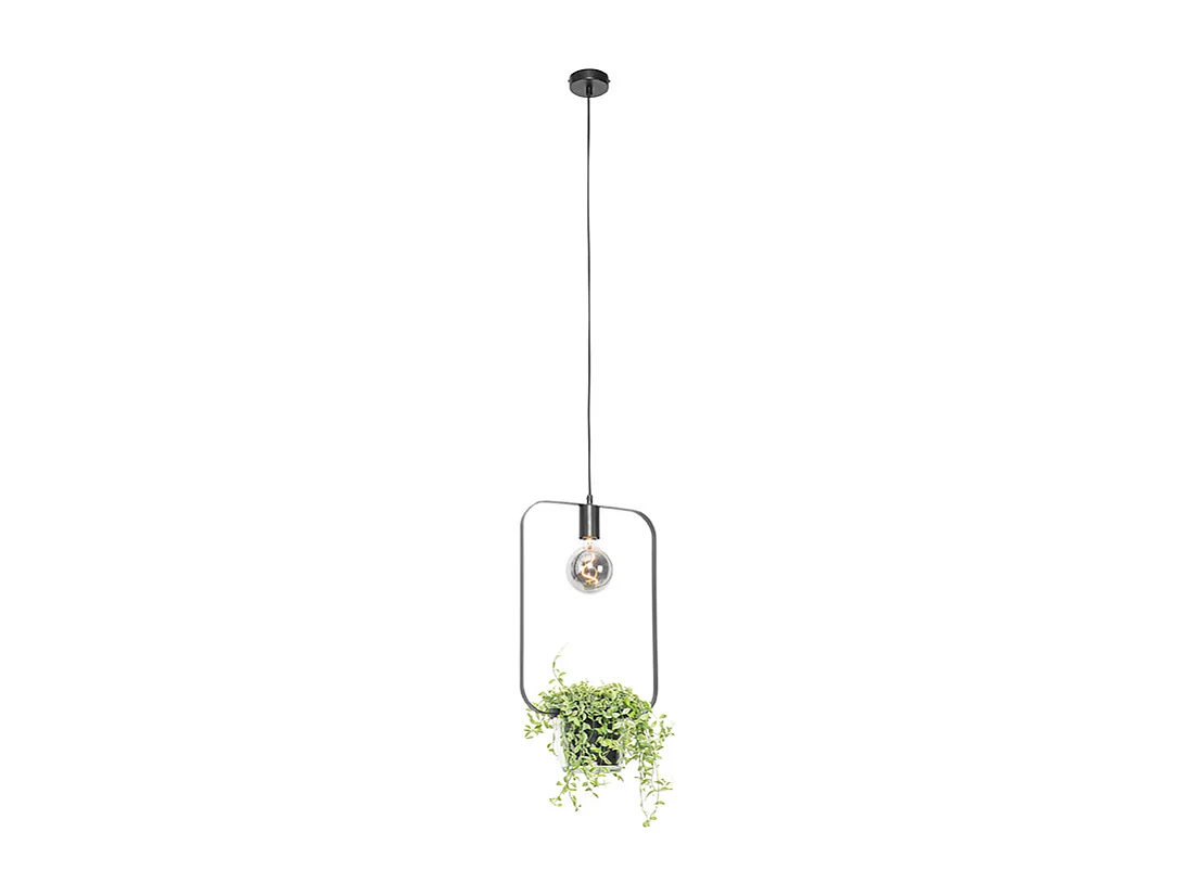 Suspension moderne noire avec verre rectangulaire - Roslini