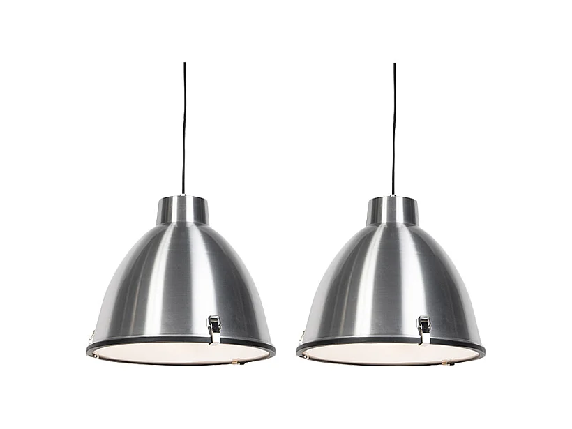 Lot de 2 lampes suspendues aluminium 38 cm dimmable - Anteros