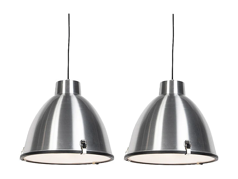 Lot de 2 lampes suspendues aluminium 38 cm dimmable - Anteros