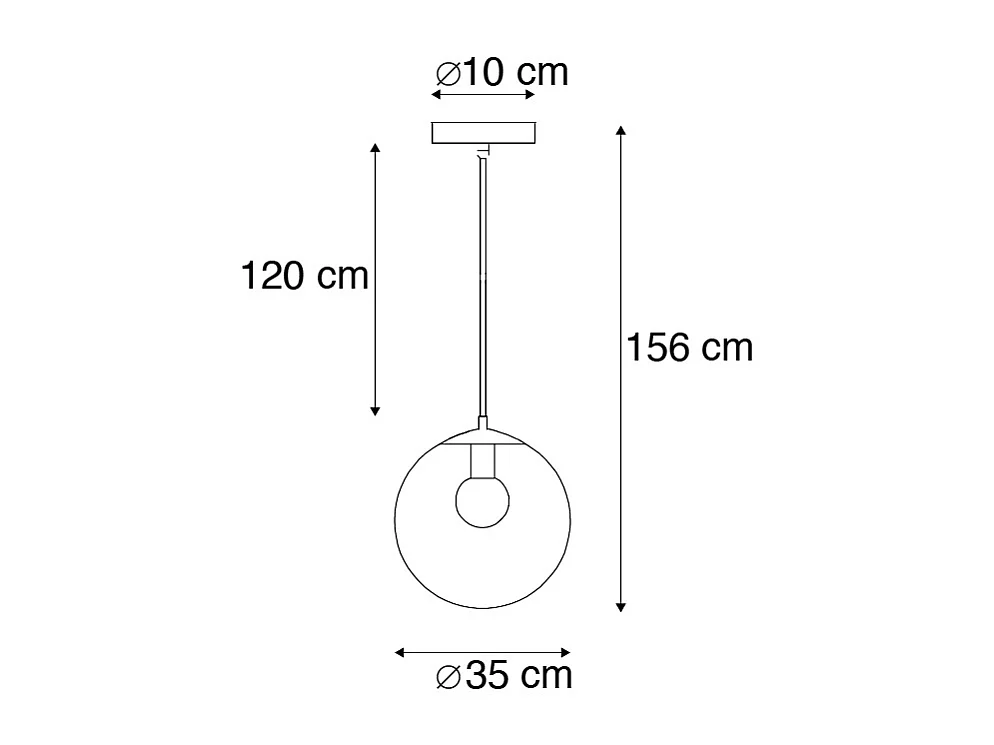 Suspension moderne transparente 35 cm - Pallon