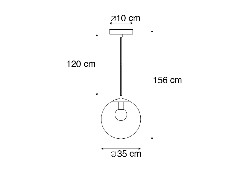 Suspension moderne transparente 35 cm - Pallon