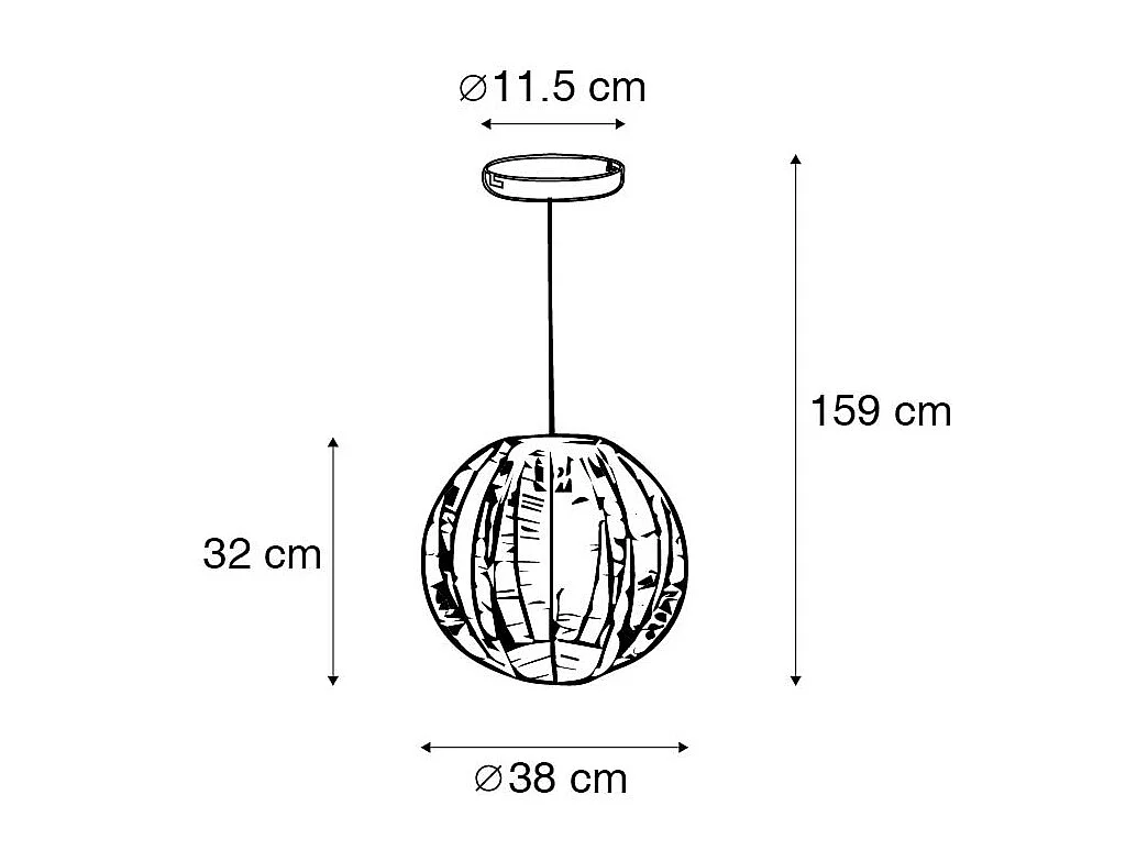 Suspension industrielle bronze et noir 38 cm - Dong