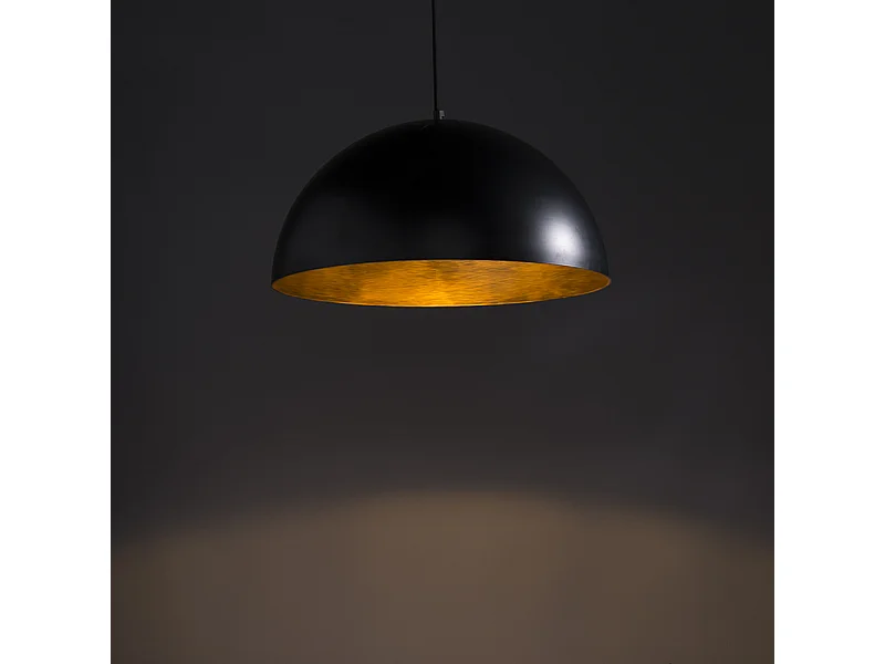 Suspension industrielle noire avec or 50 cm - Magna Eco