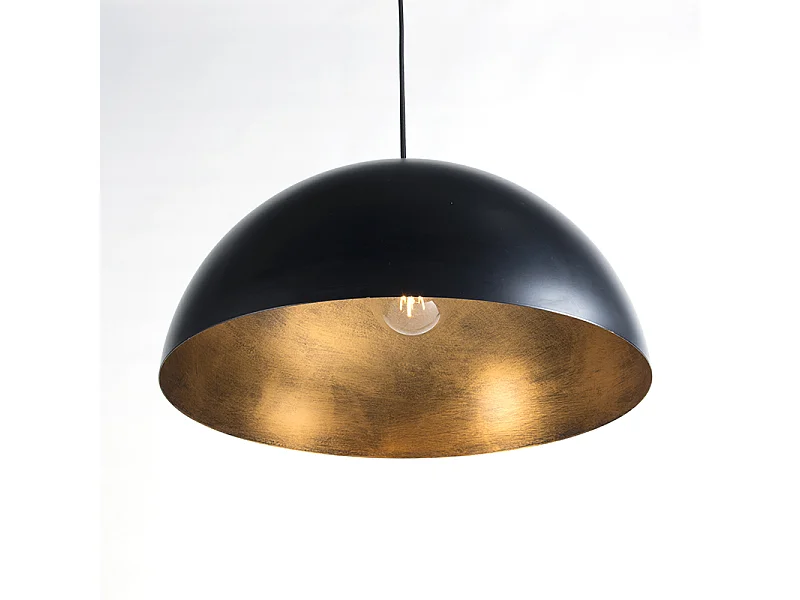Suspension industrielle noire avec or 50 cm - Magna Eco
