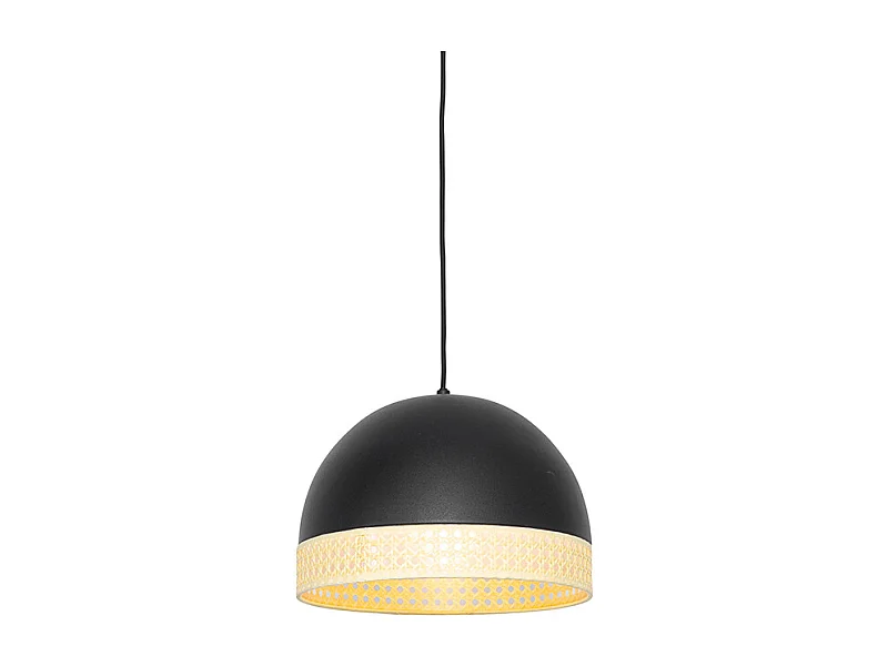 Suspension orientale noire avec rotin 30 cm - Magna Rattan
