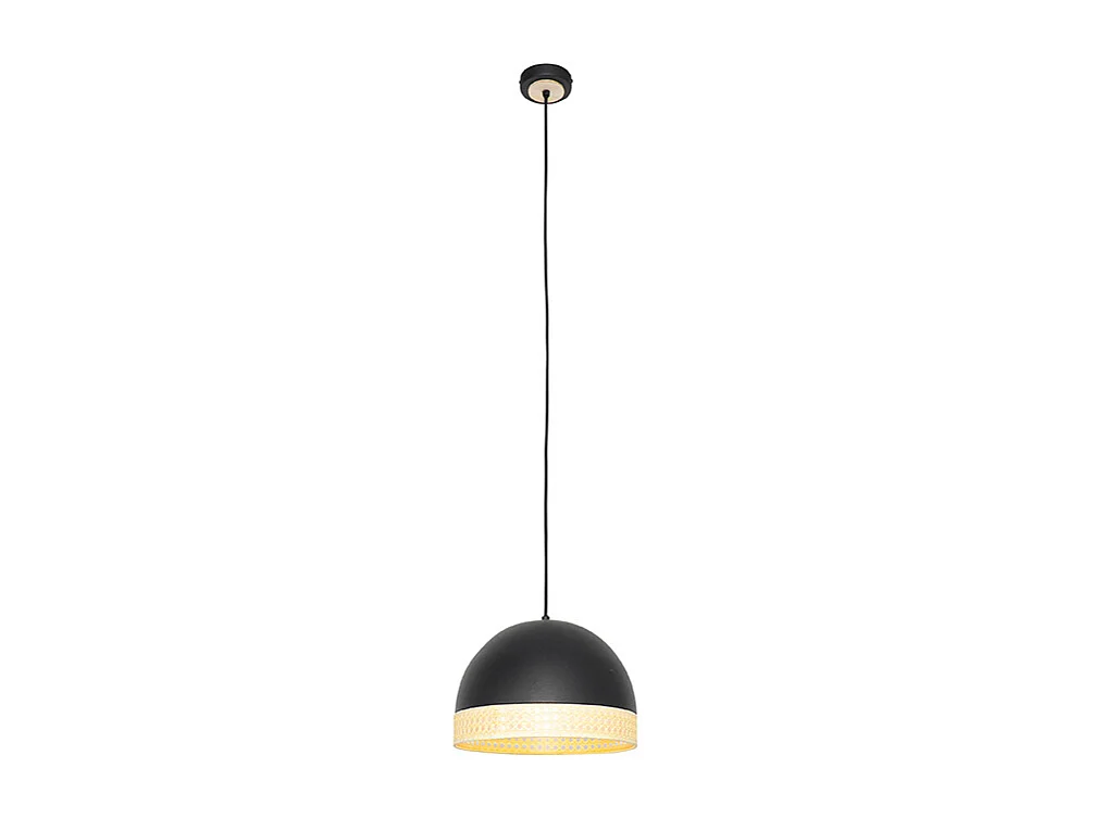 Suspension orientale noire avec rotin 30 cm - Magna Rattan