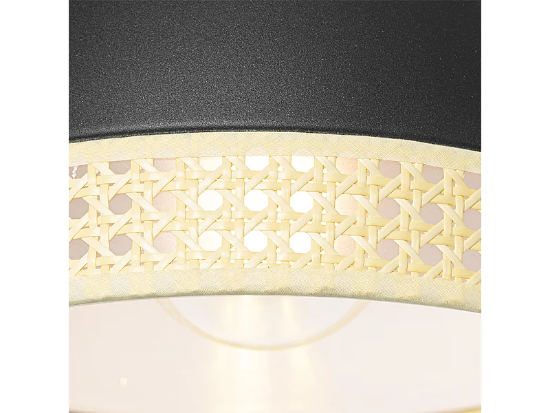 Suspension orientale noire avec rotin 30 cm - Magna Rattan