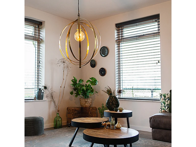 Suspension vintage en laiton - Rings