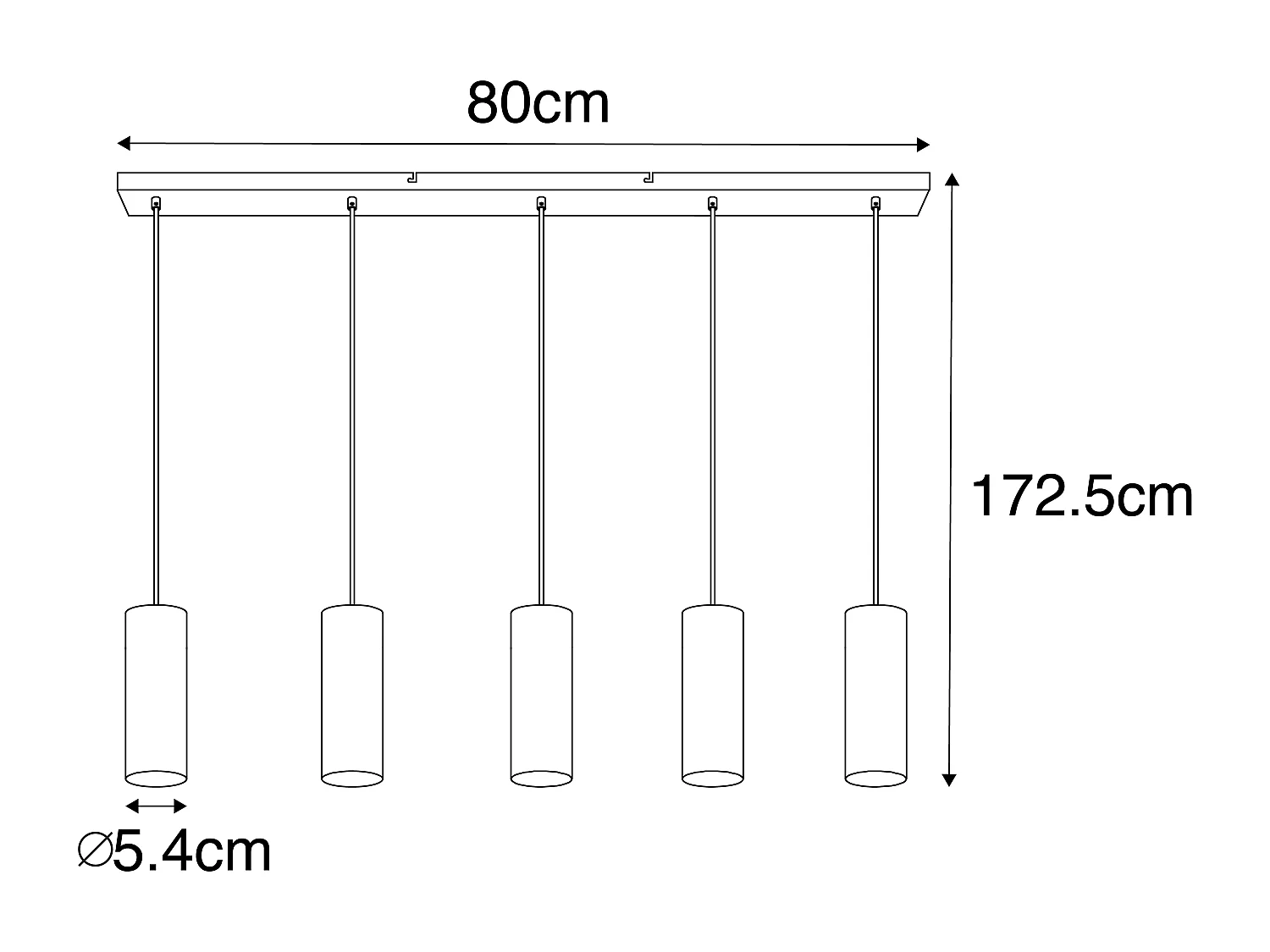 Suspension moderne noire 5 lumières - Jeana