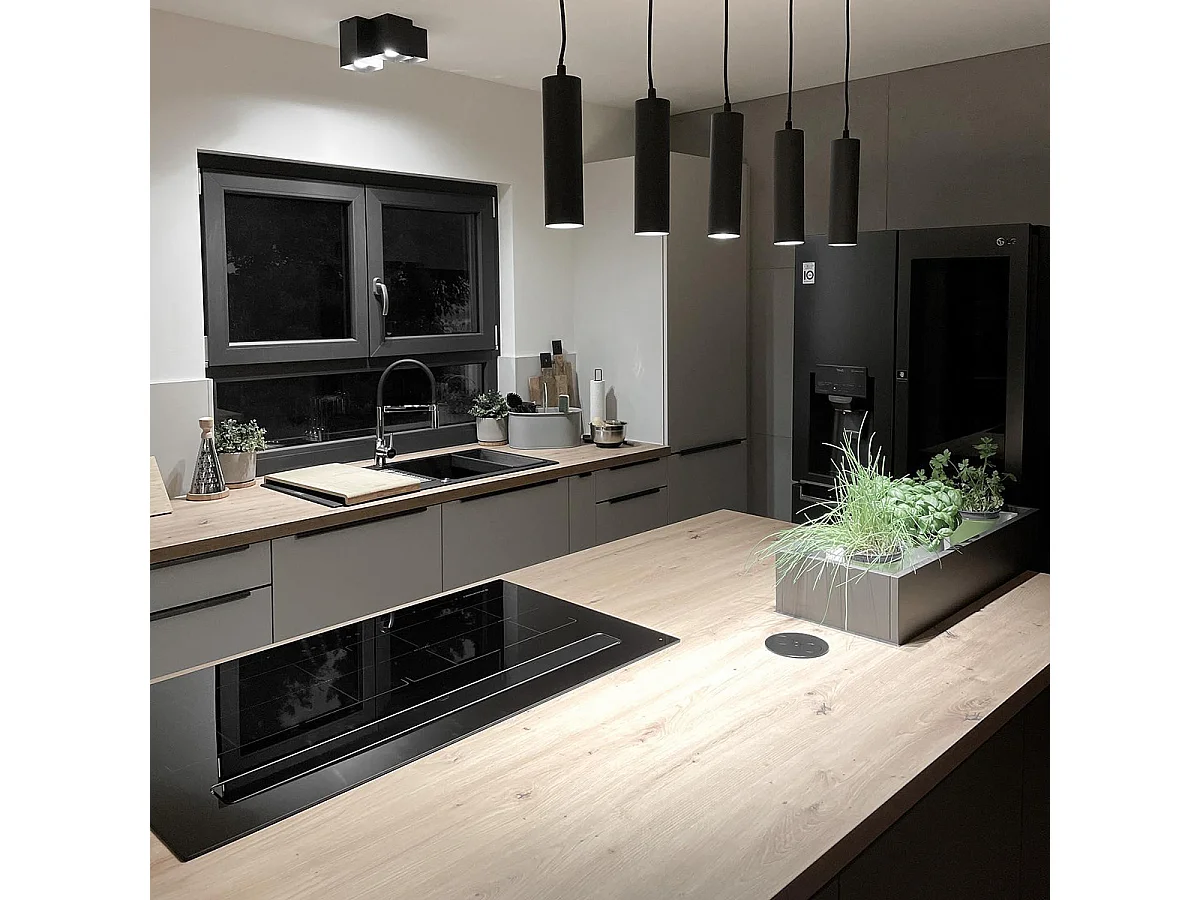 Suspension moderne noire 5 lumières - Jeana