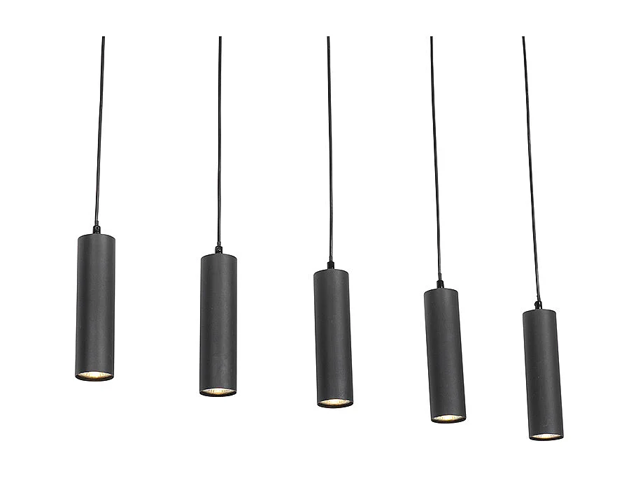 Suspension moderne noire 5 lumières - Jeana