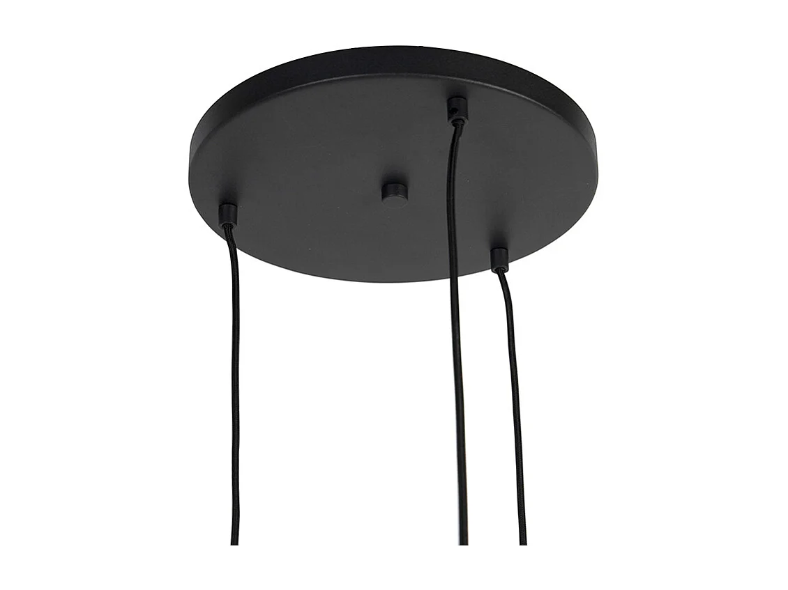 Suspension Art déco noire avec verre fumé 3 lumières - Pallon