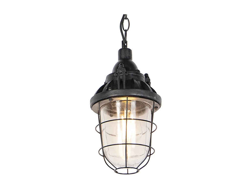 Suspension industrielle noire avec verre - Cabin
