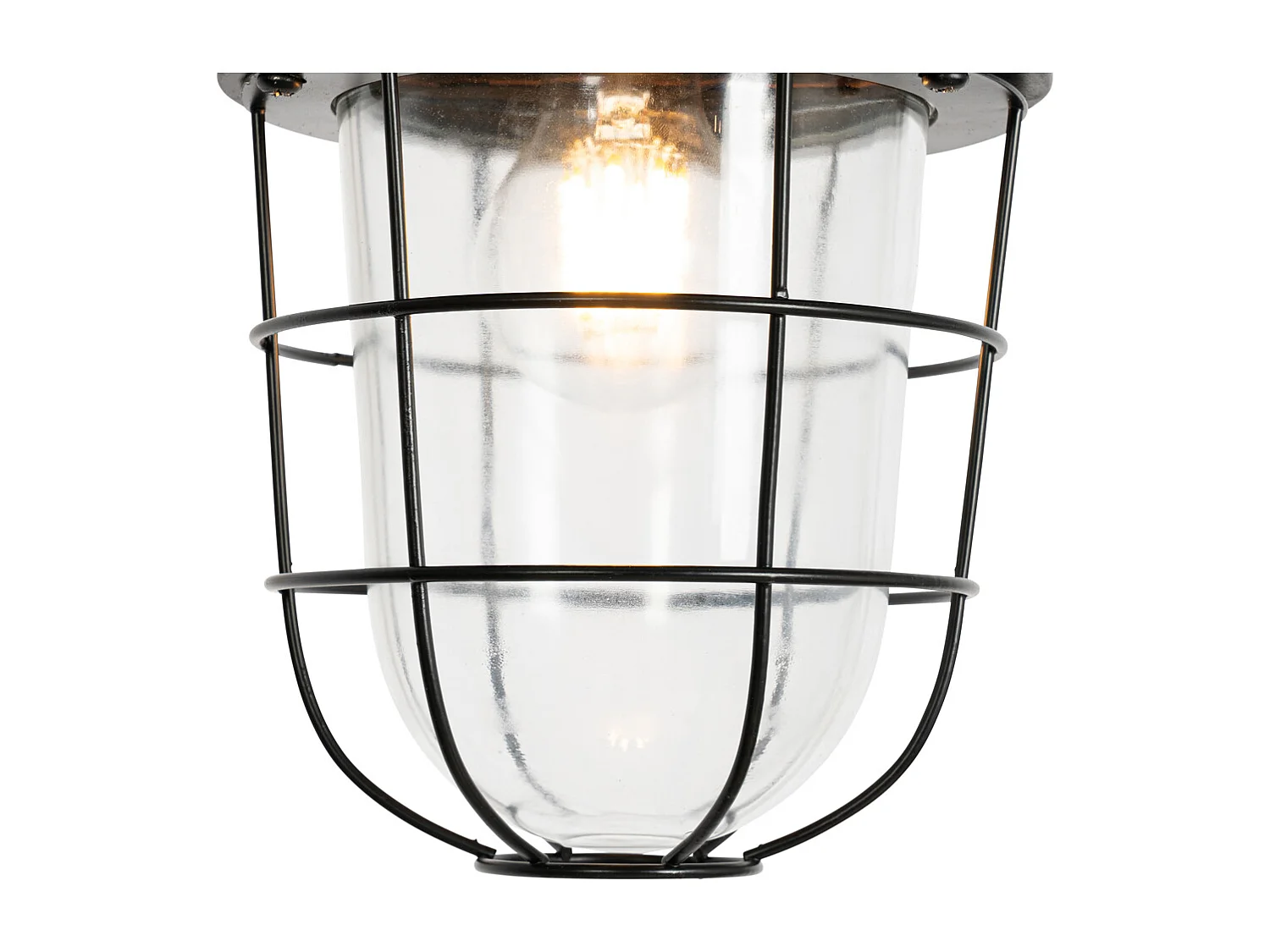 Suspension industrielle noire avec verre - Cabin