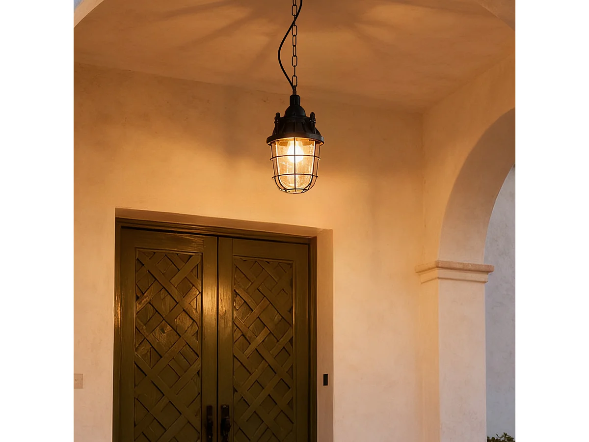 Suspension industrielle noire - Cabin