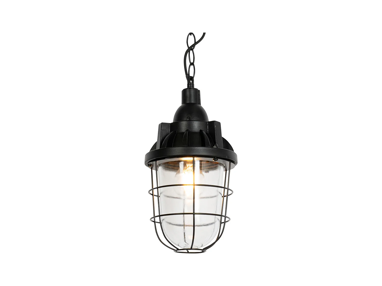 Suspension industrielle noire avec verre - Cabin