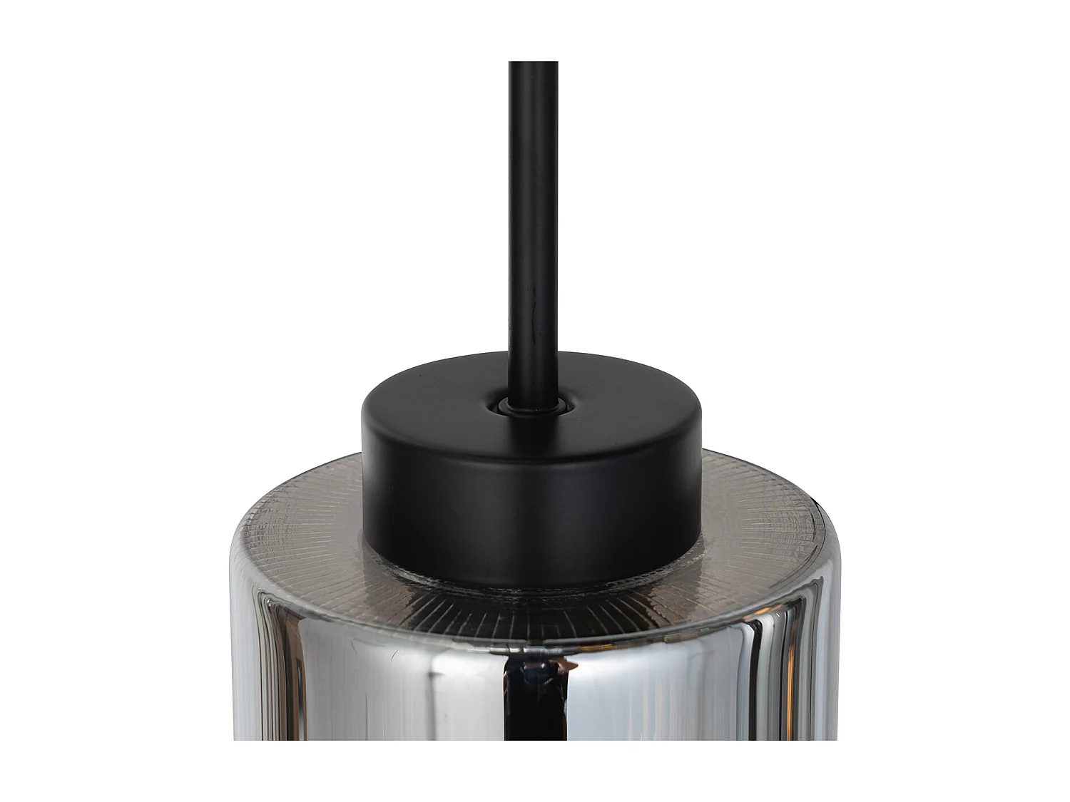 Lampe à suspension Art Déco noire avec verre fumé 7 lumières - Laura