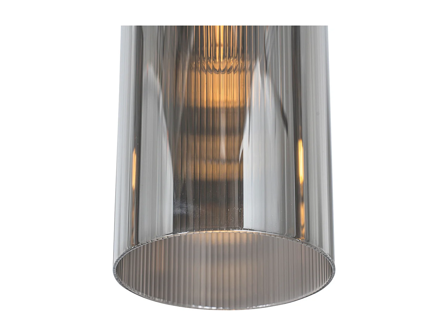 Suspension Art Déco noire avec verre fumé 7 lumières - Laura