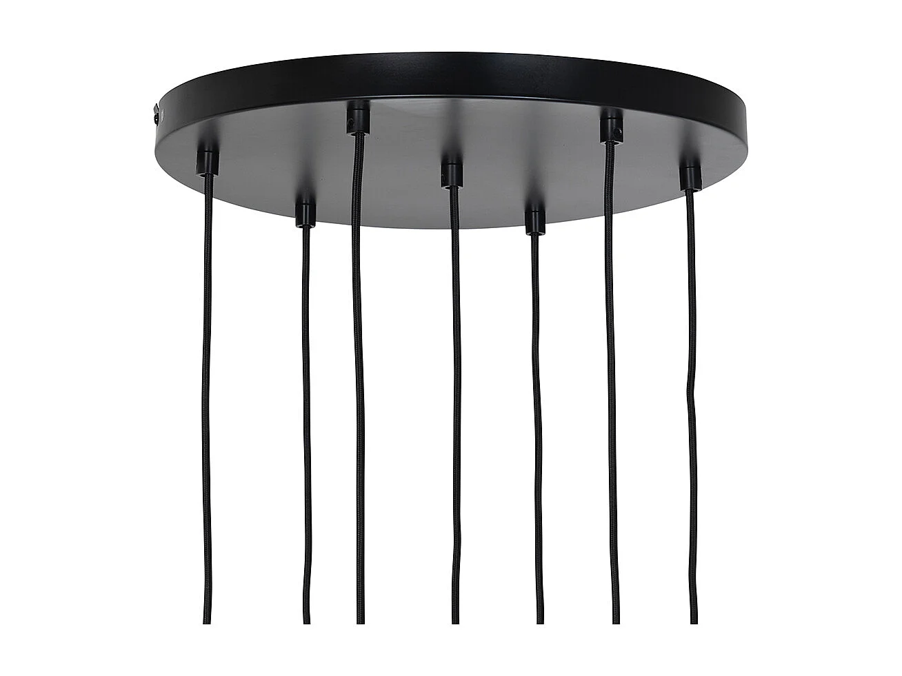 Suspension Art Déco noire avec verre fumé 7 lumières - Laura