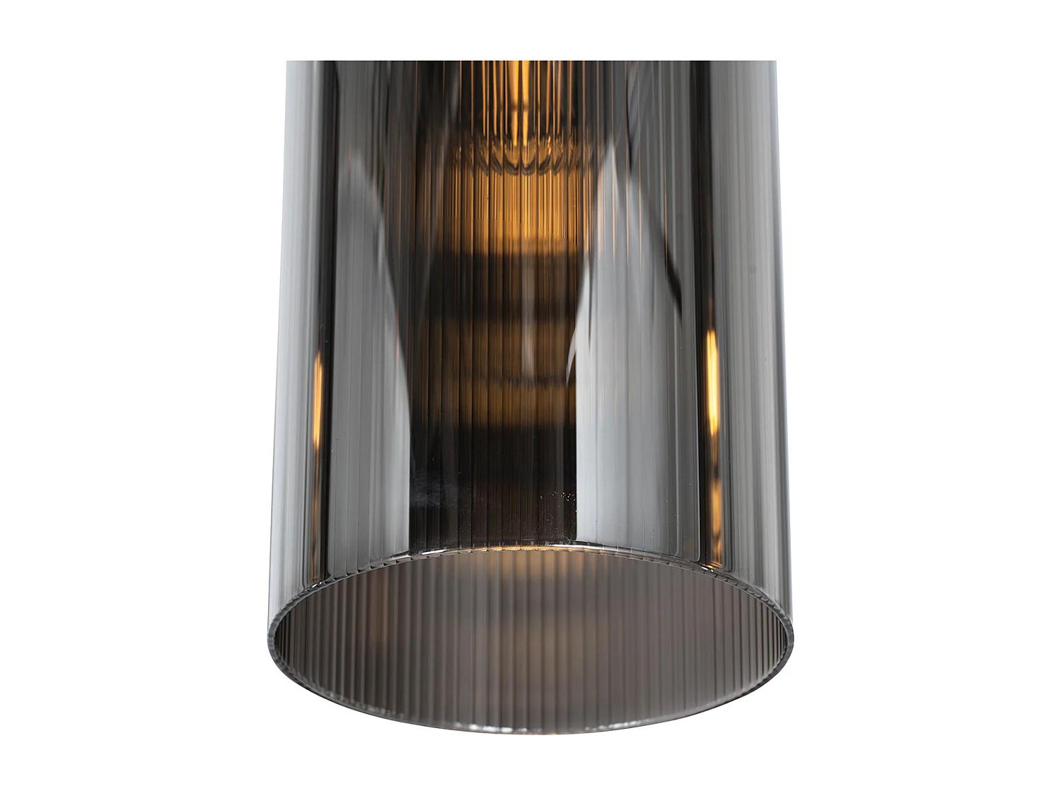 Suspension Art Déco noire avec verre fumé 7 lumières - Laura