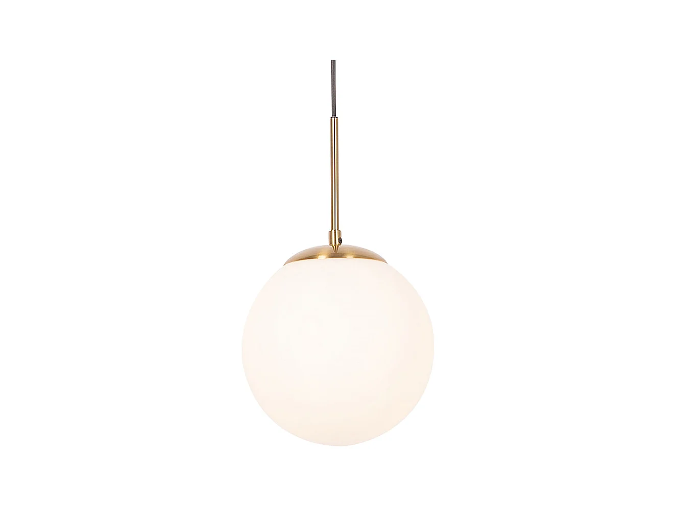 Lampe à suspension Art Déco dorée avec verre opale - Flore