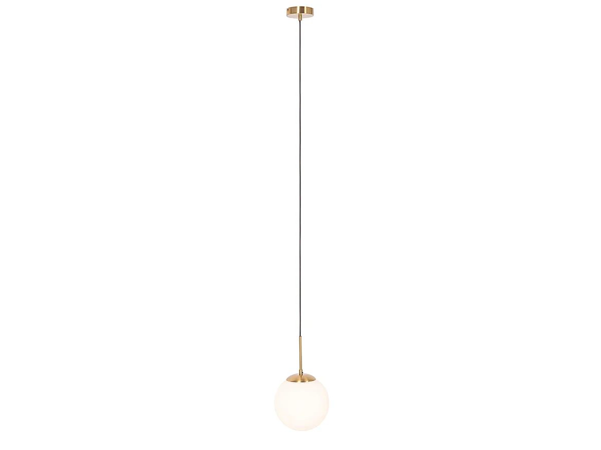 Suspension Art Déco dorée avec verre opale - Flore