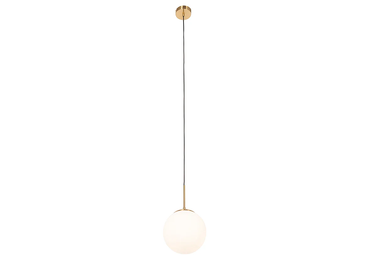 Suspension Art Déco dorée avec verre opale - Flore
