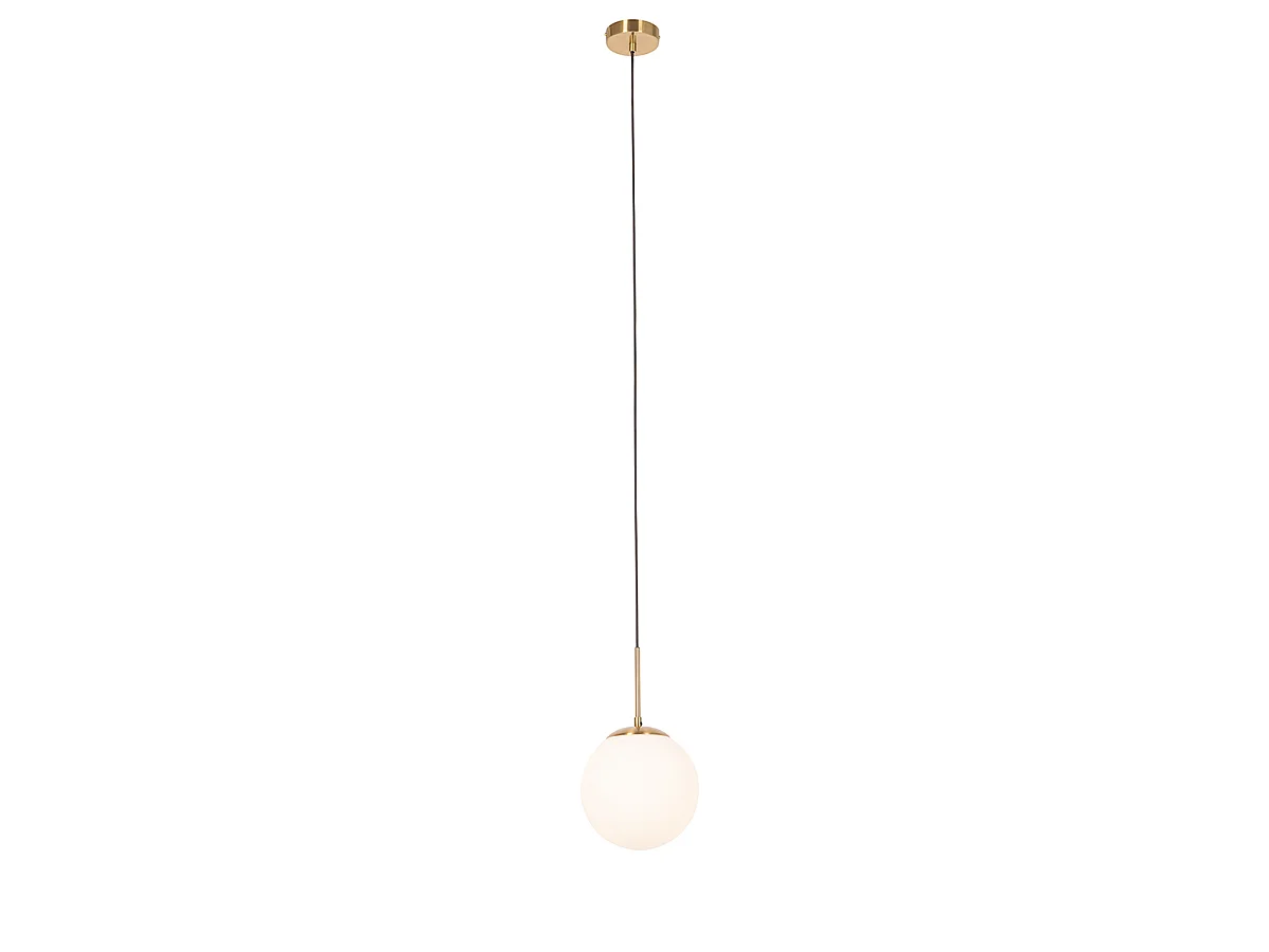 Suspension Art Déco dorée avec verre opale - Flore