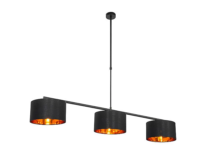 Suspension moderne noir avec or 125 cm 3 lumières - VT 3