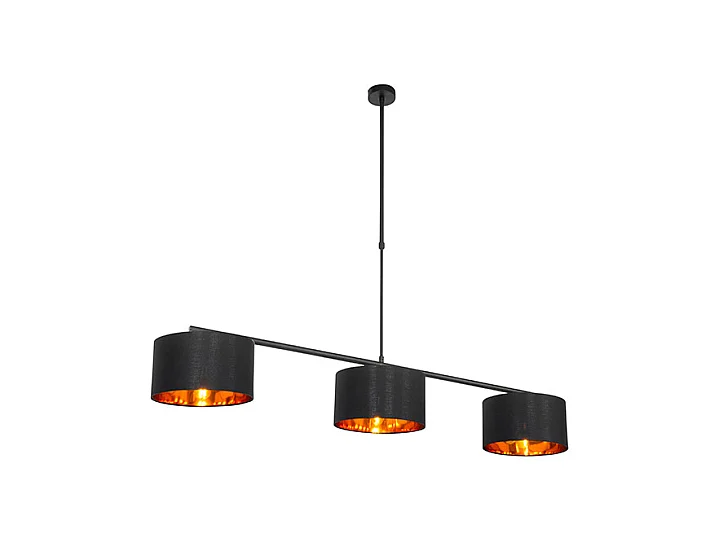 Suspension moderne noir avec or 125 cm 3 lumières - VT 3
