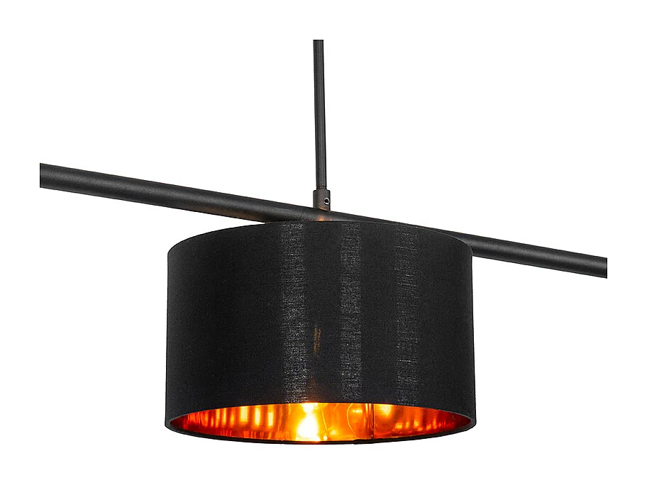 Suspension moderne noire avec or 125 cm 3 lumières - VT 3