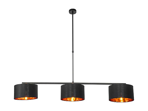 Suspension moderne noire avec or 125 cm 3 lumières - VT 3
