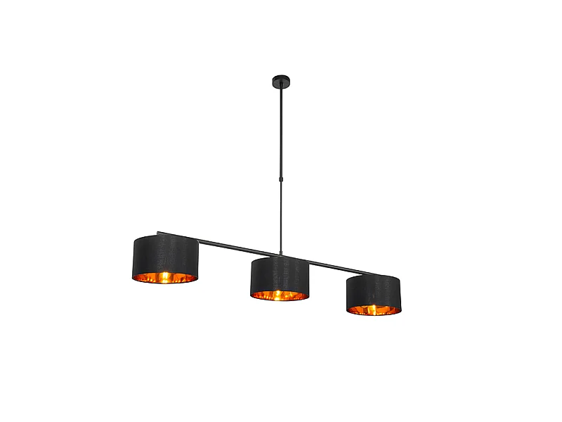 Suspension moderne noire avec or 125 cm 3 lumières - VT 3