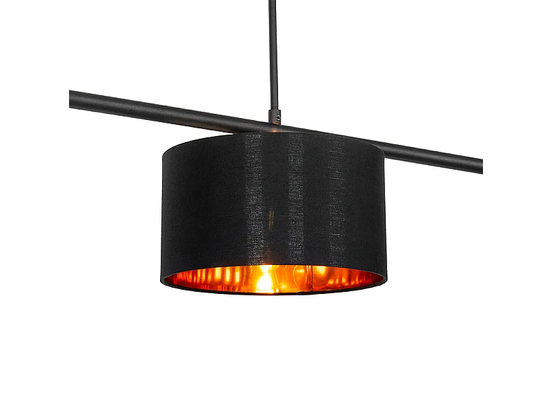 Suspension moderne noire avec or 125 cm 3 lumières - VT 3