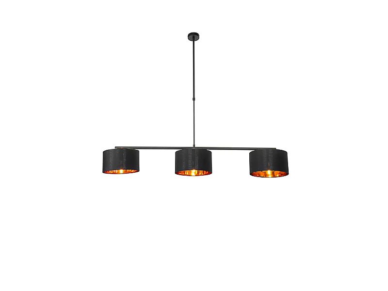 Suspension moderne noire avec or 125 cm 3 lumières - VT 3