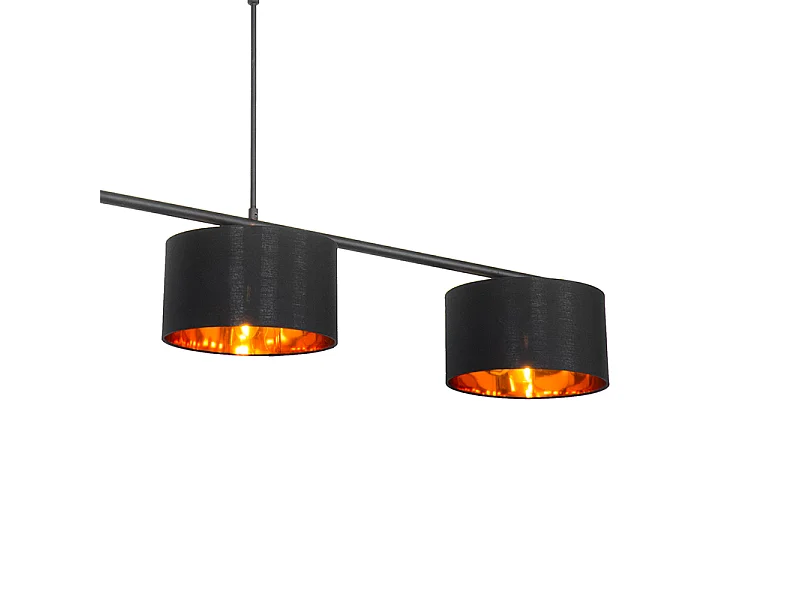 Suspension moderne noire avec or 125 cm 3 lumières - VT 3
