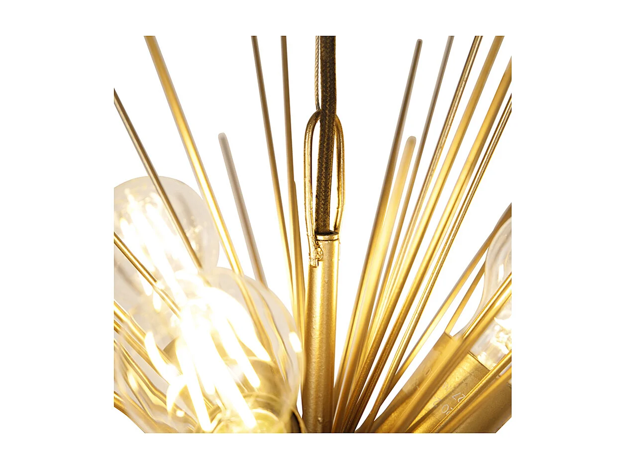 Suspension Art Déco dorée 6 lumières - BROOM